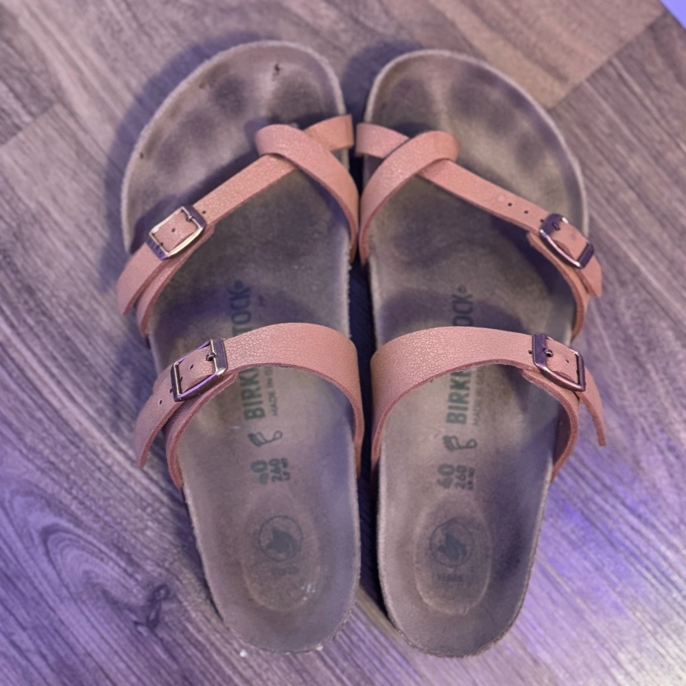 Birkenstock Mayari Vegan Birko-Flor Nubuk pecan tan color size 9 - Picture 2 of 5